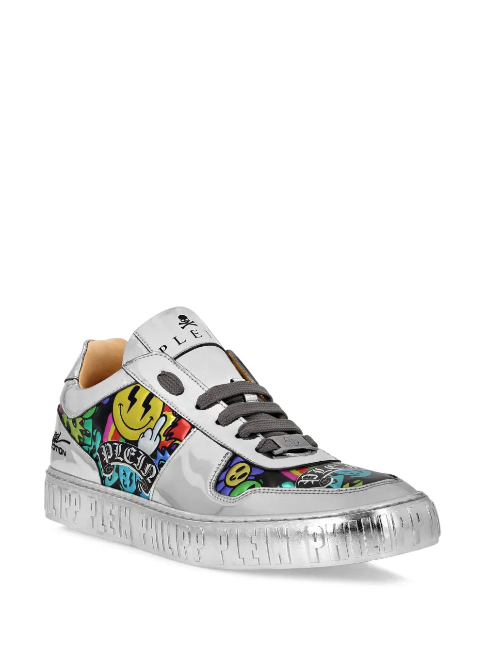 Philipp Plein Mirrored-Leather Sneakers