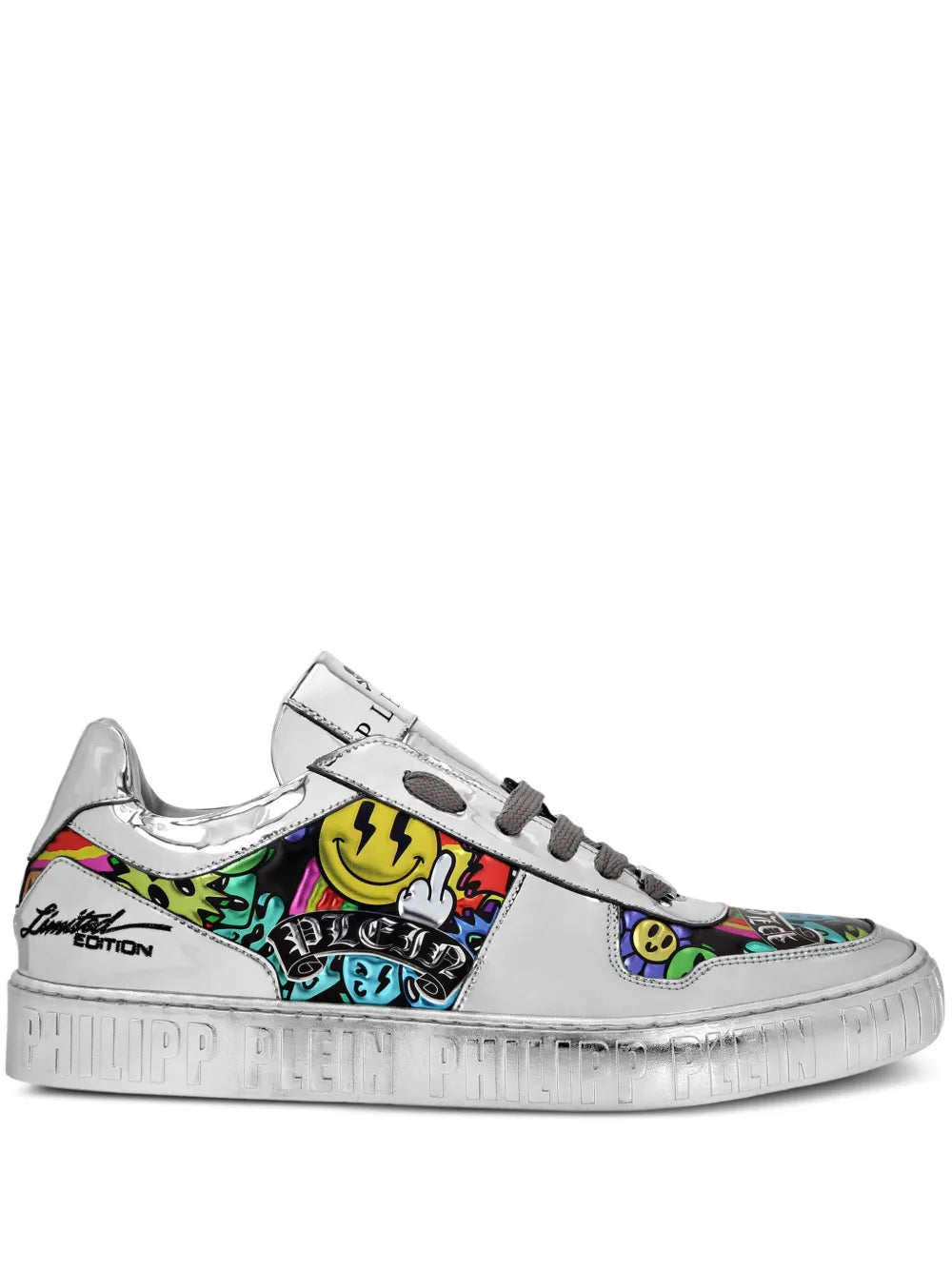 Philipp Plein Mirrored-Leather Sneakers