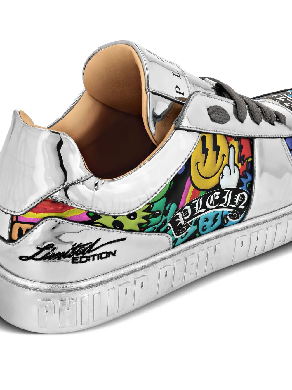 Philipp Plein Mirrored-Leather Sneakers