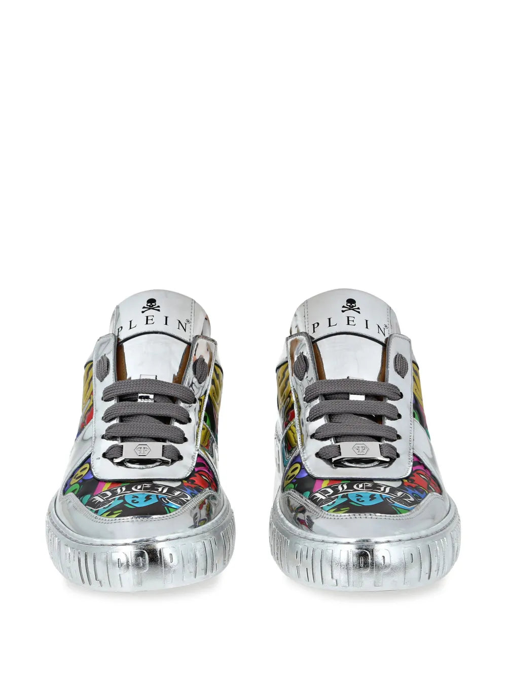 Philipp Plein Mirrored-Leather Sneakers