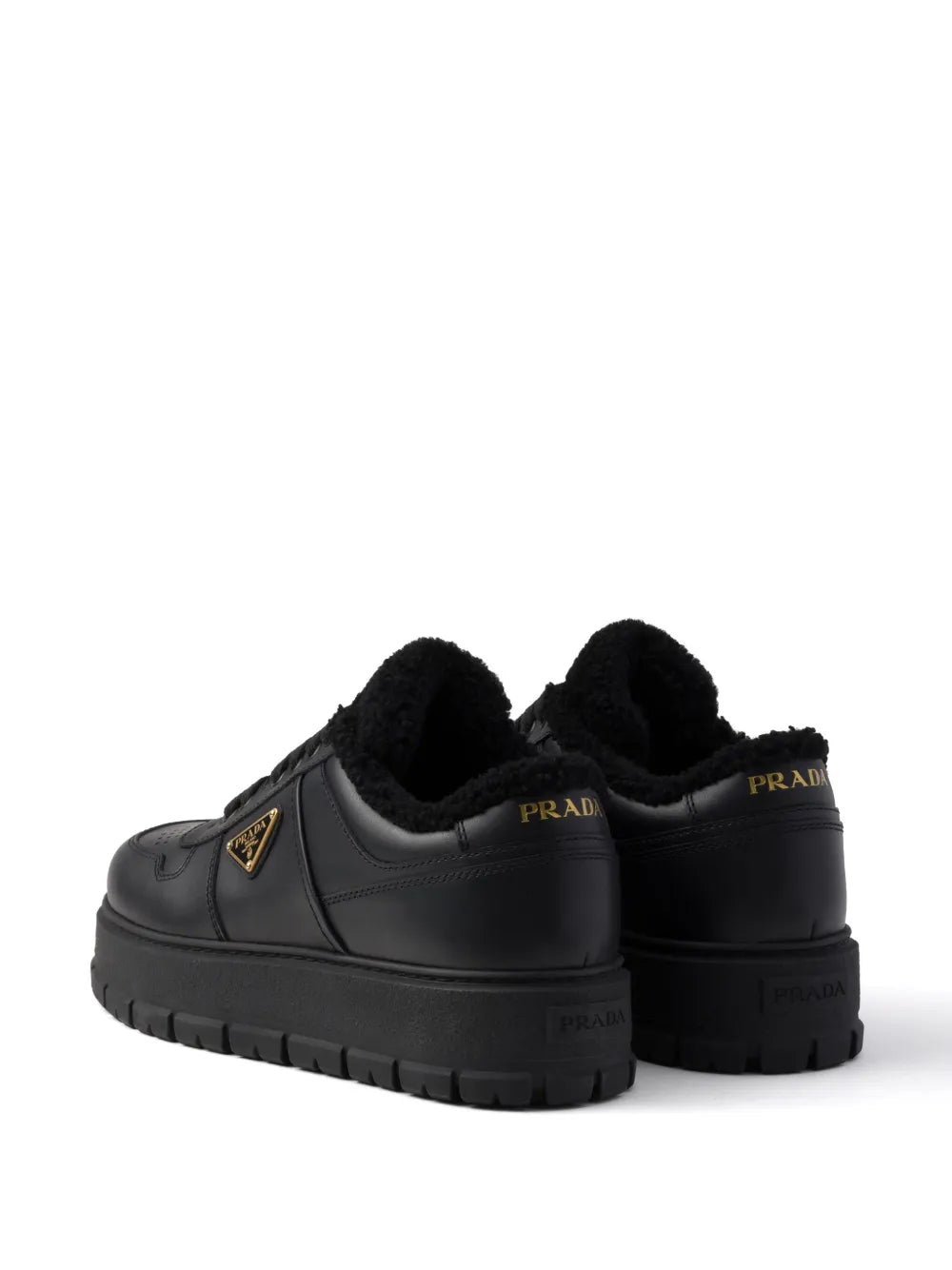 Prada Shearling Leather Sneakers