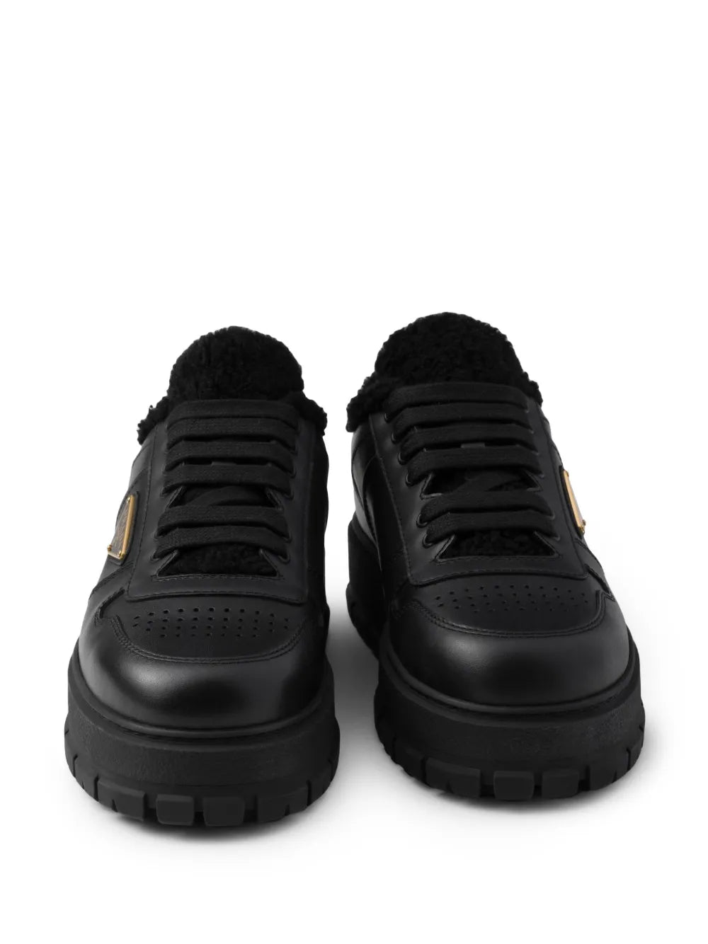 Prada Shearling Leather Sneakers