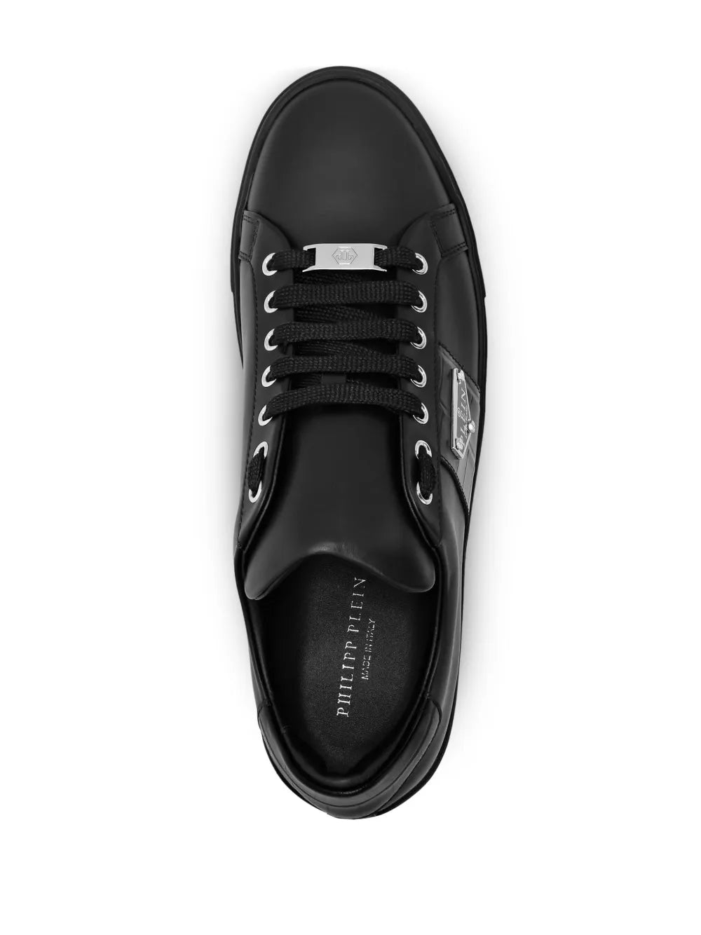 Philipp Plein Triangle Plein-Plaque Leather Sneakers