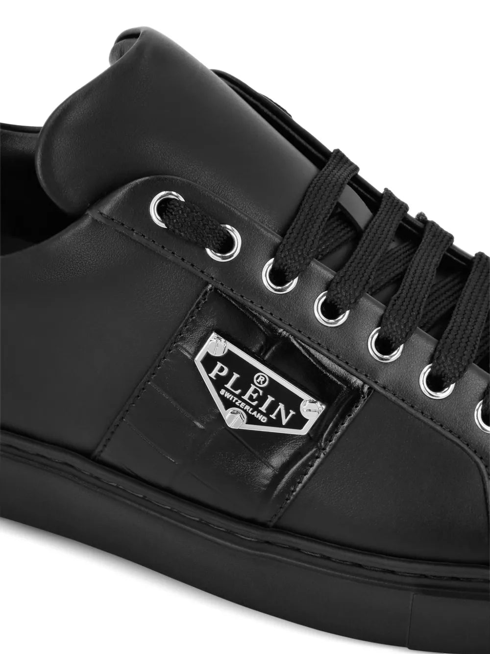 Philipp Plein Triangle Plein-Plaque Leather Sneakers