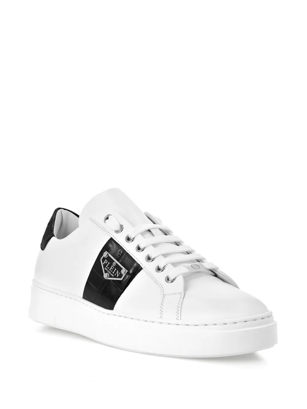 Philipp Plein Triangle Plein-Plaque Leather Sneakers