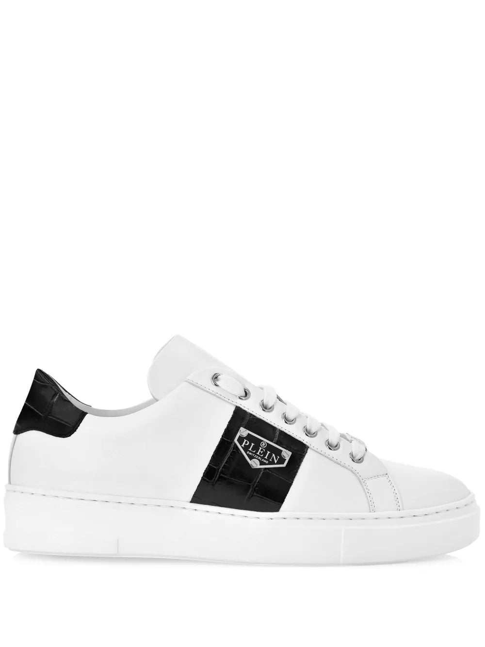 Philipp Plein Triangle Plein-Plaque Leather Sneakers