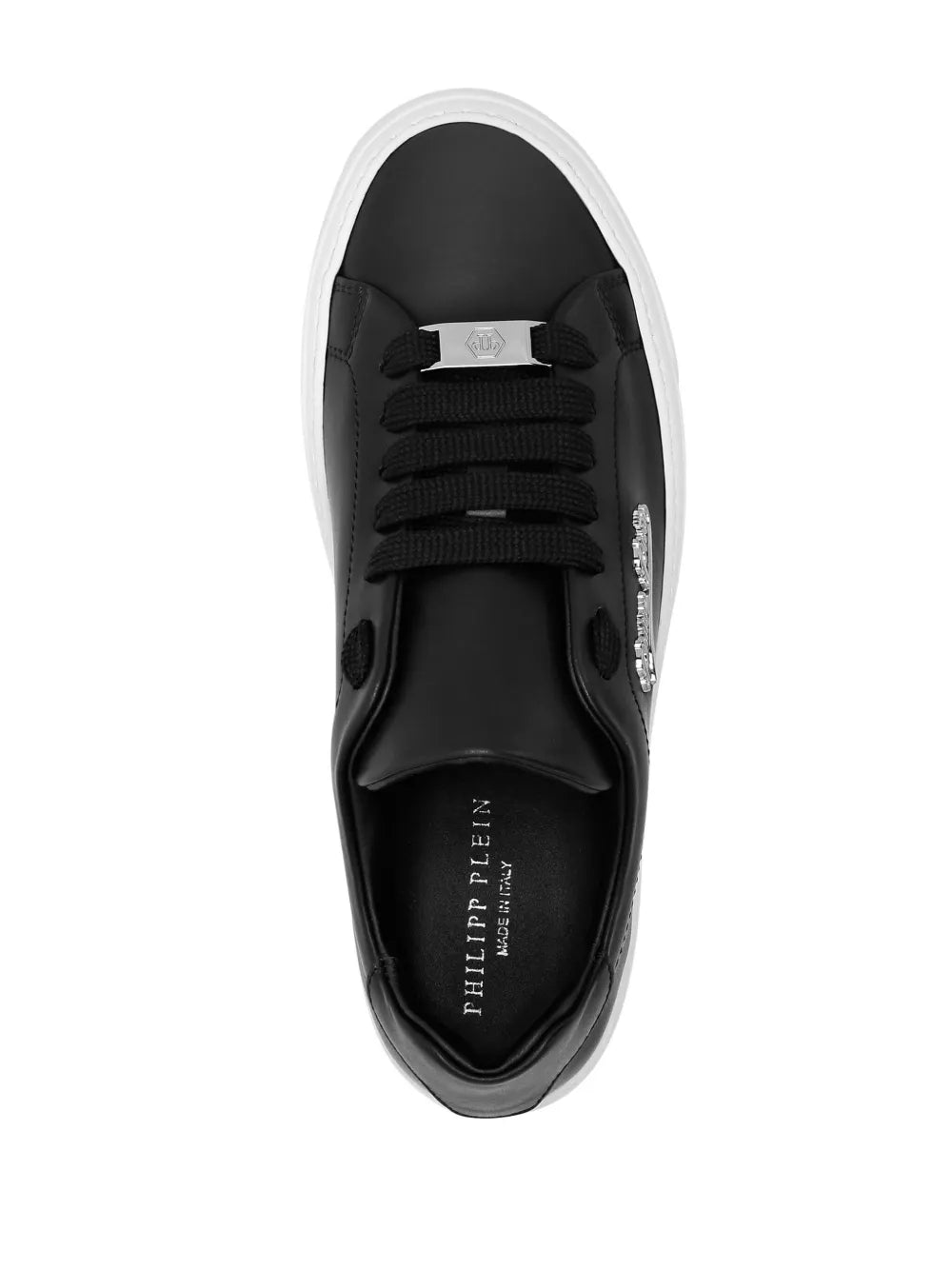 Philipp Plein Signature-Print Leather Sneakers