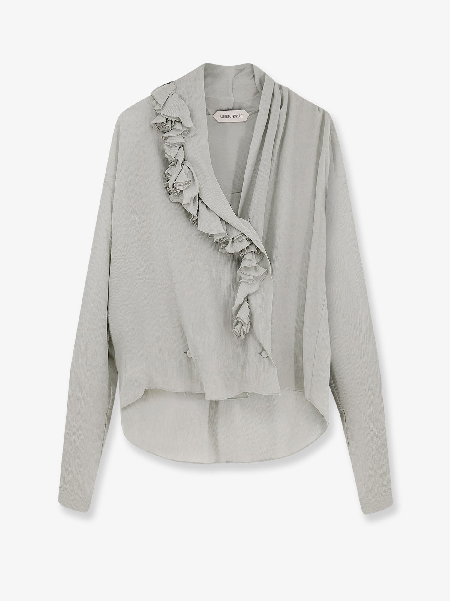 Alberta Ferretti Women Crepe Shirt With Rouches