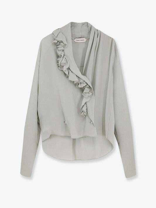 Alberta Ferretti Women Crepe Shirt With Rouches