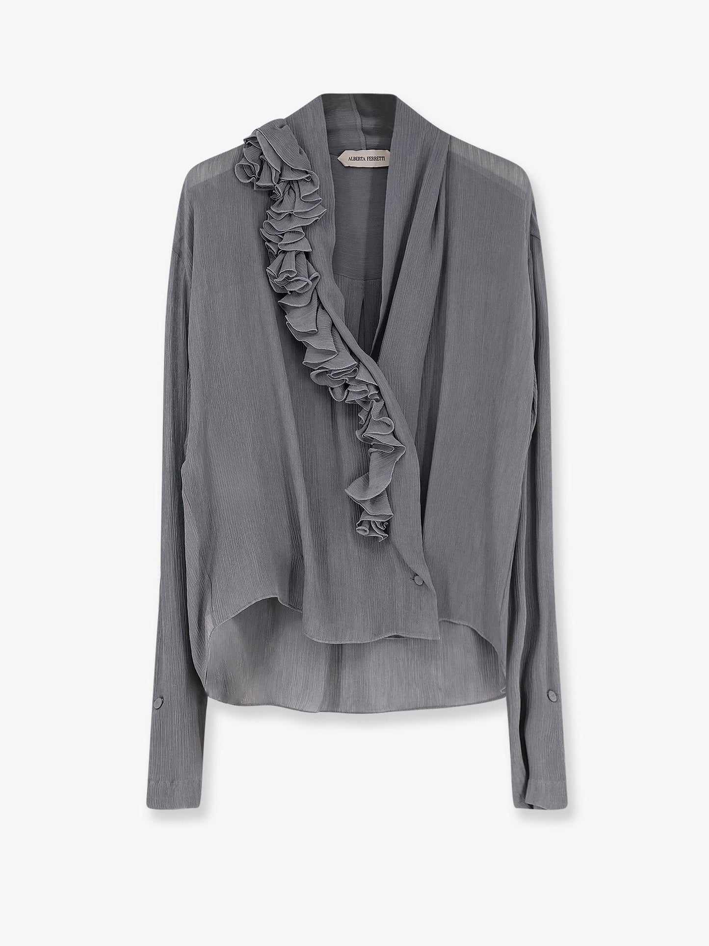 Alberta Ferretti Women Crepe Shirt With Rouches