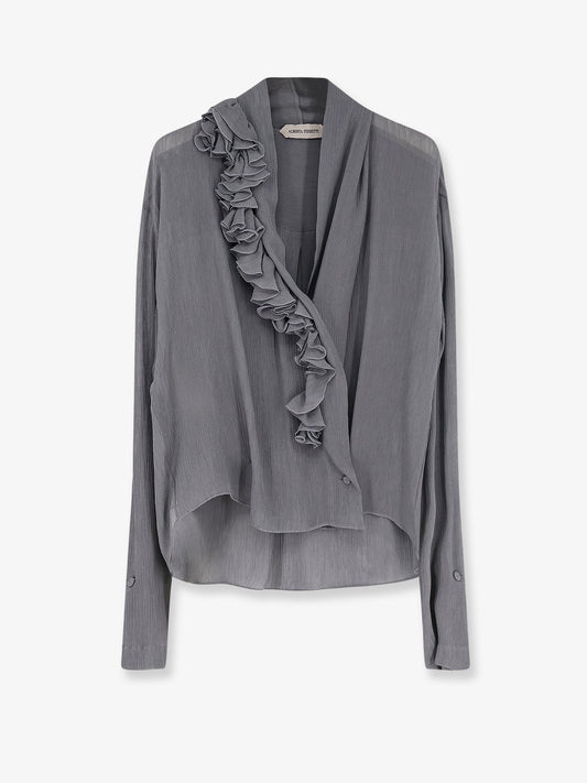 Alberta Ferretti Women Crepe Shirt With Rouches