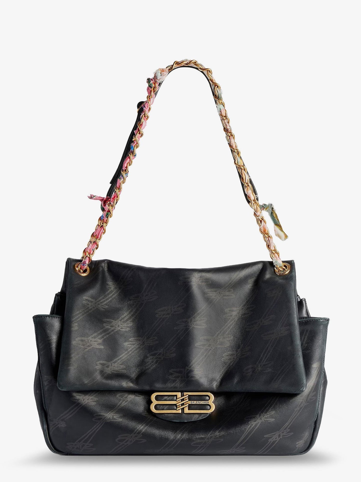 Balenciaga Women Darling Leather Shoulder Bag With Bb Logo On The Front