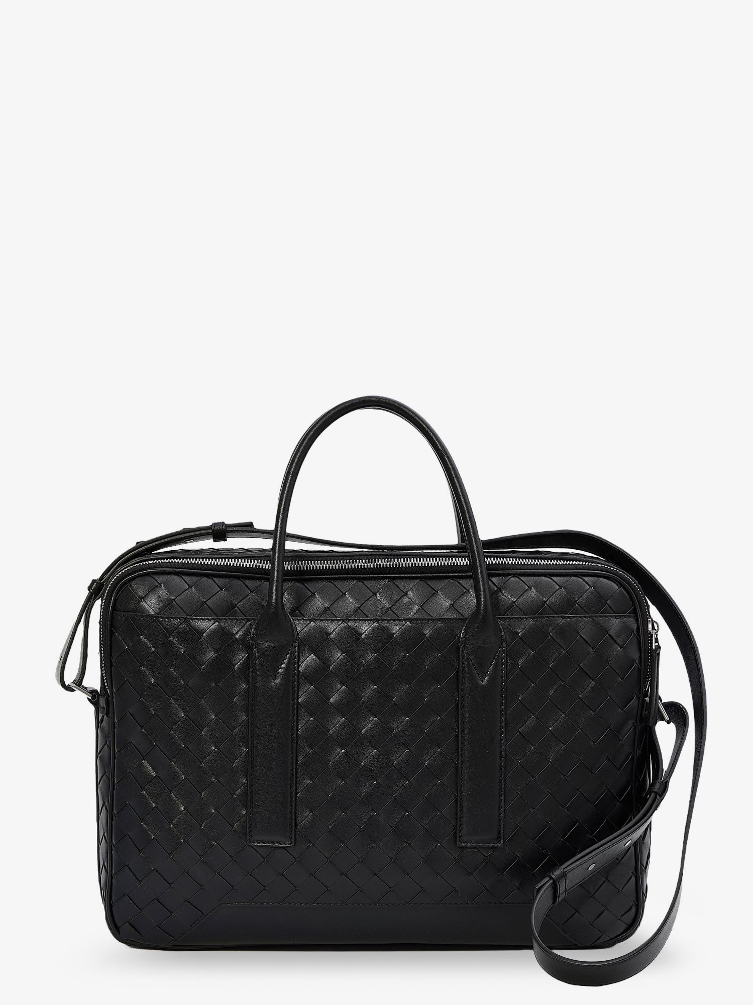 Bottega Veneta Men Getaway Leather Briefcase