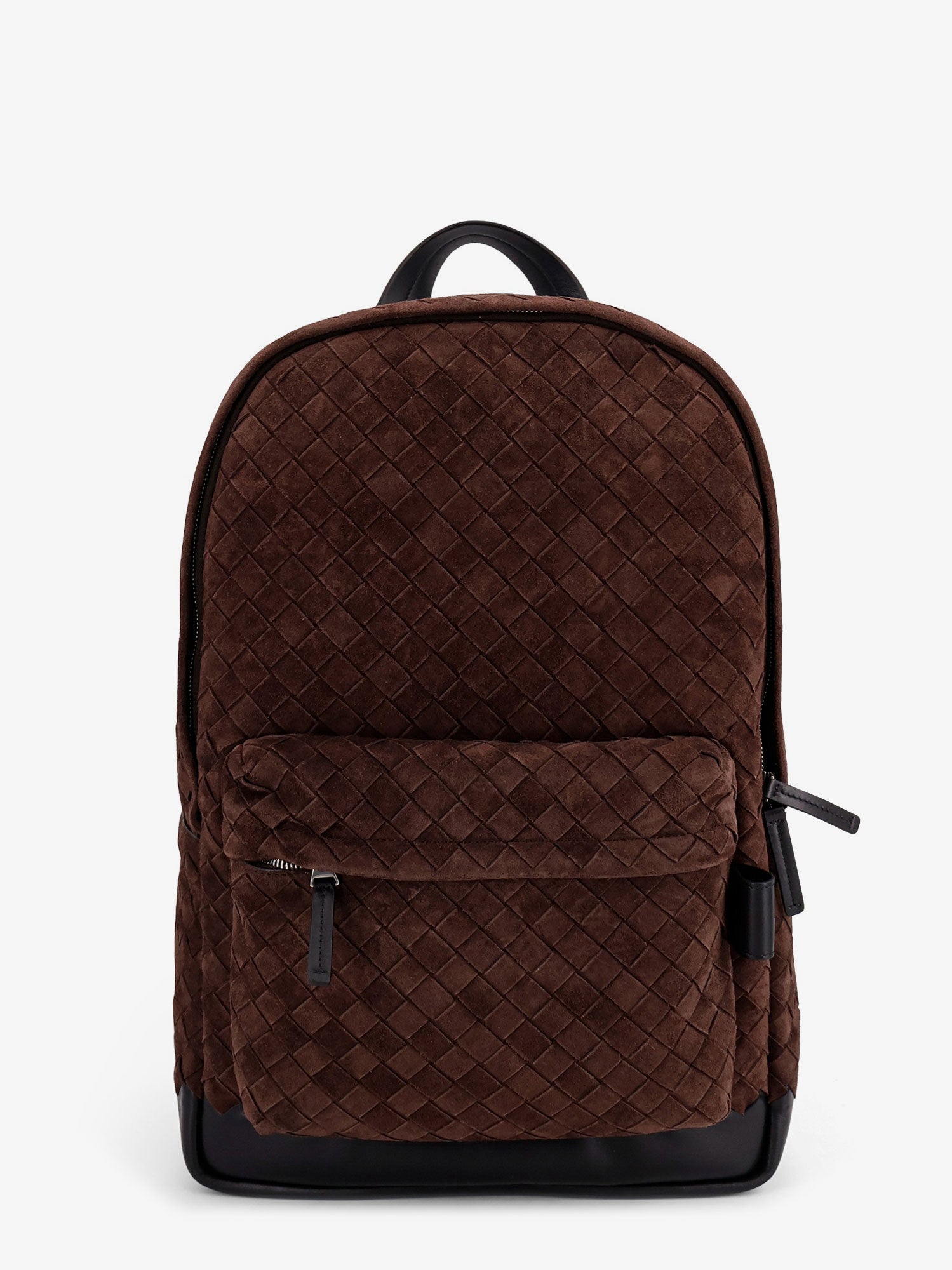 Bottega Veneta Men Suede Backpack With Intrecciato Motif