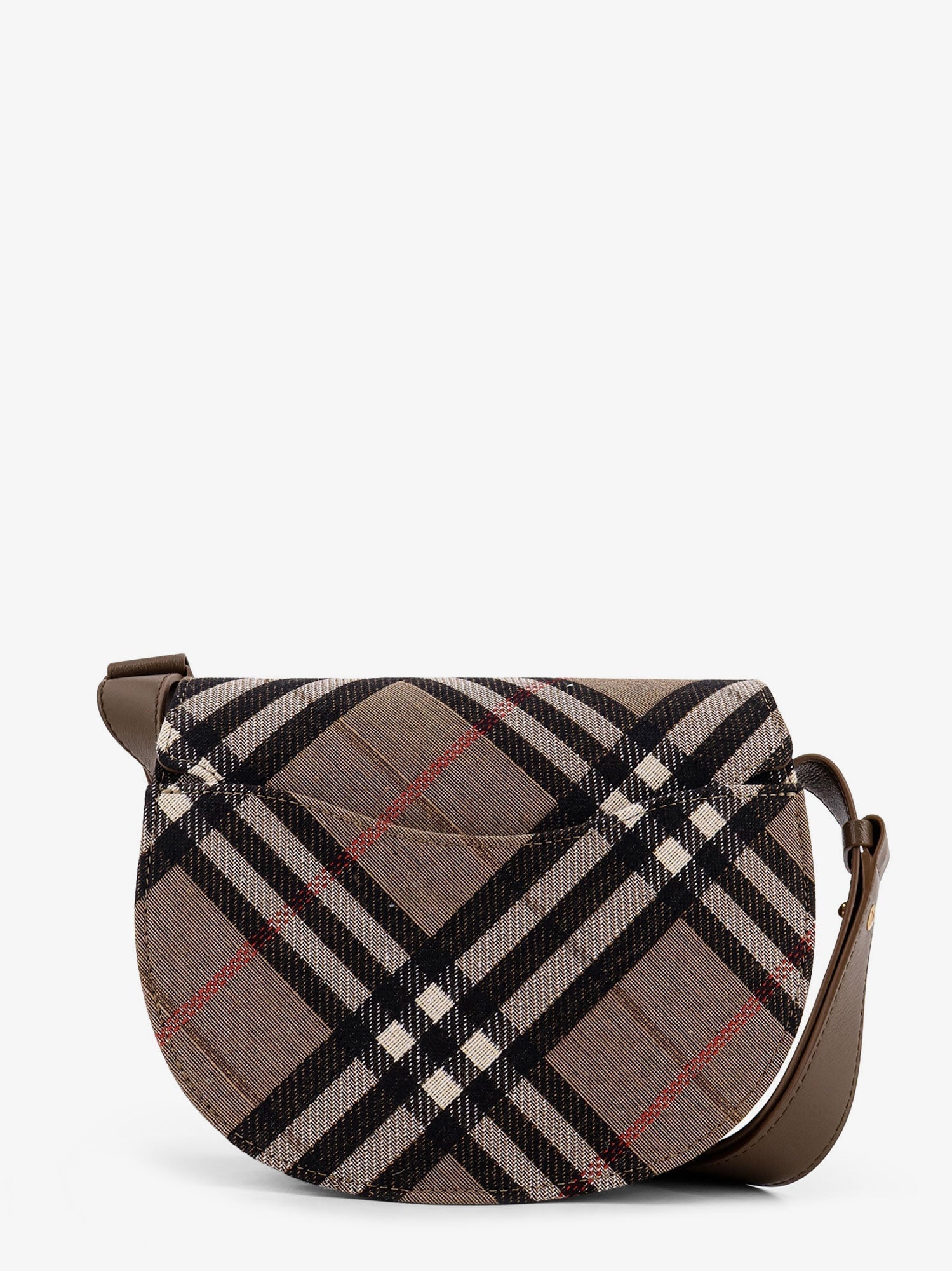 Burberry Women Bridle Canvas And Leather Check Shoulder Bag