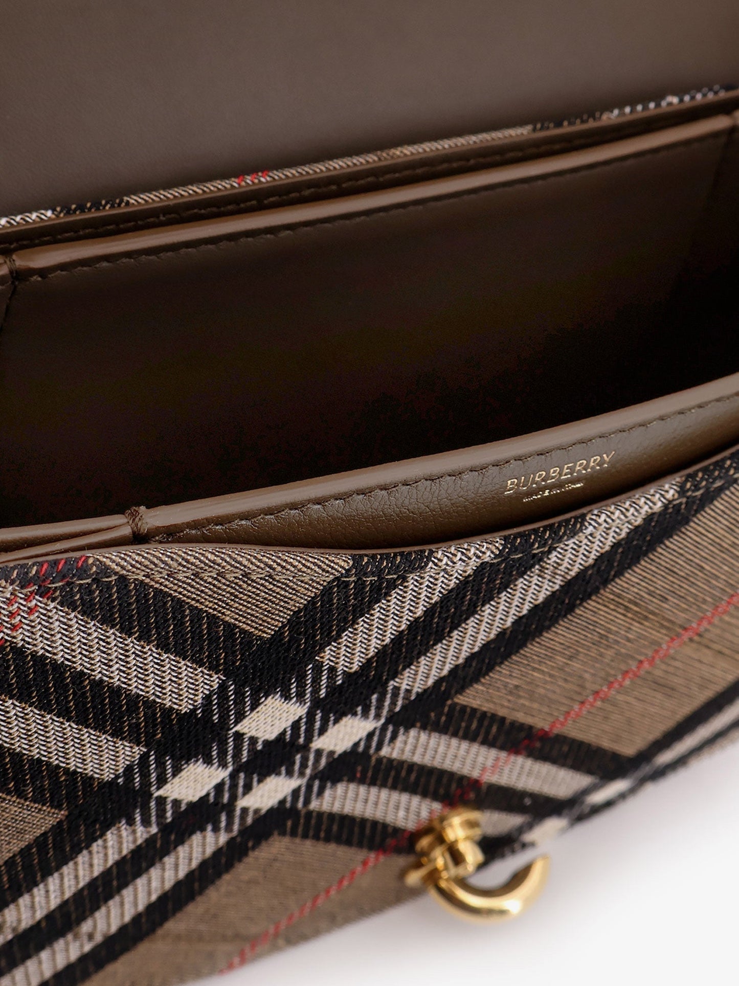 Burberry Women Bridle Canvas And Leather Check Shoulder Bag