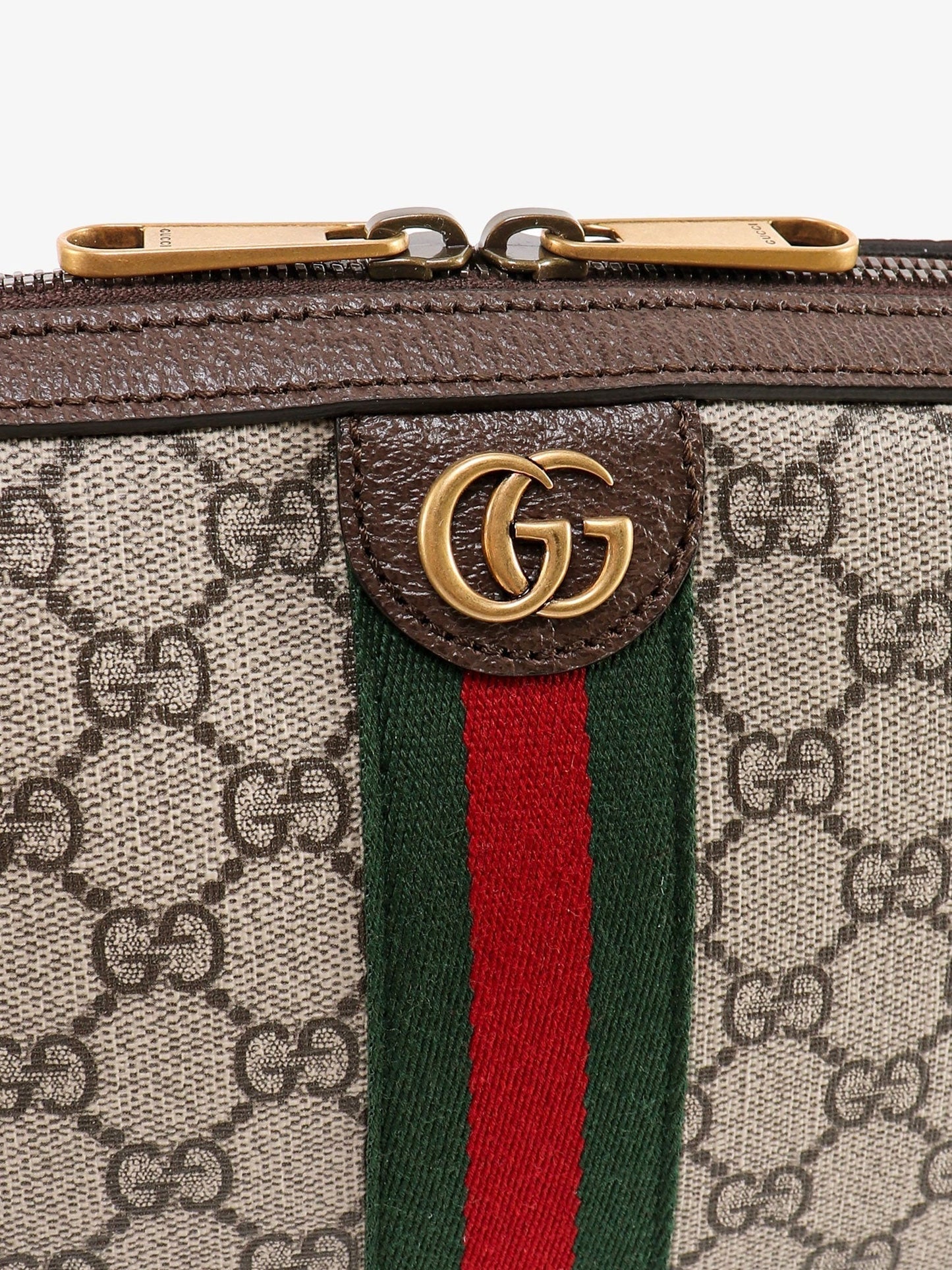 Gucci Men Ophidia Gg Supreme Fabric And Leather Crossbody Bag