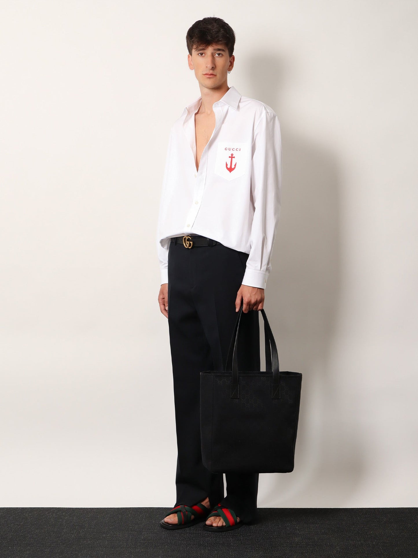 Gucci Men Gg Fabric Shopping Bag
