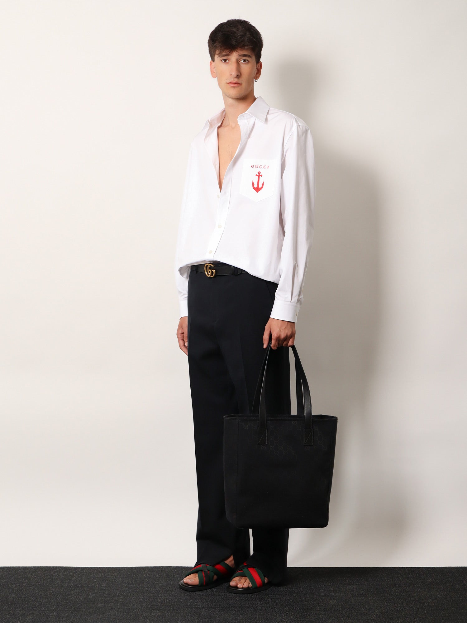 Gucci Men Gg Fabric Shopping Bag