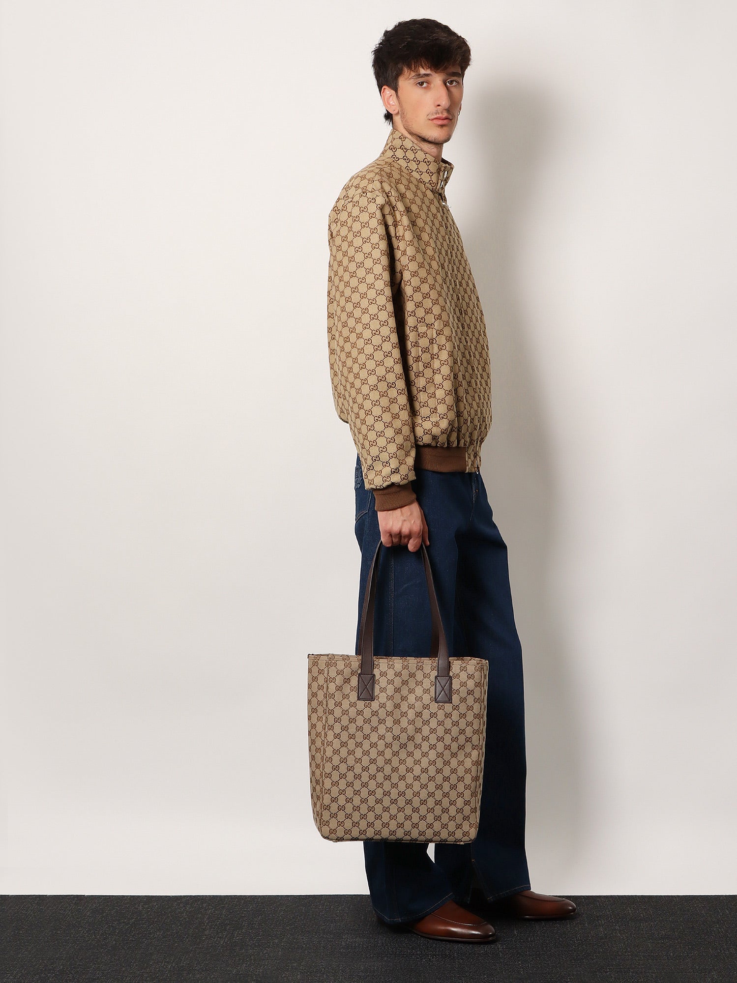 Gucci Men Gg Fabric Shopping Bag