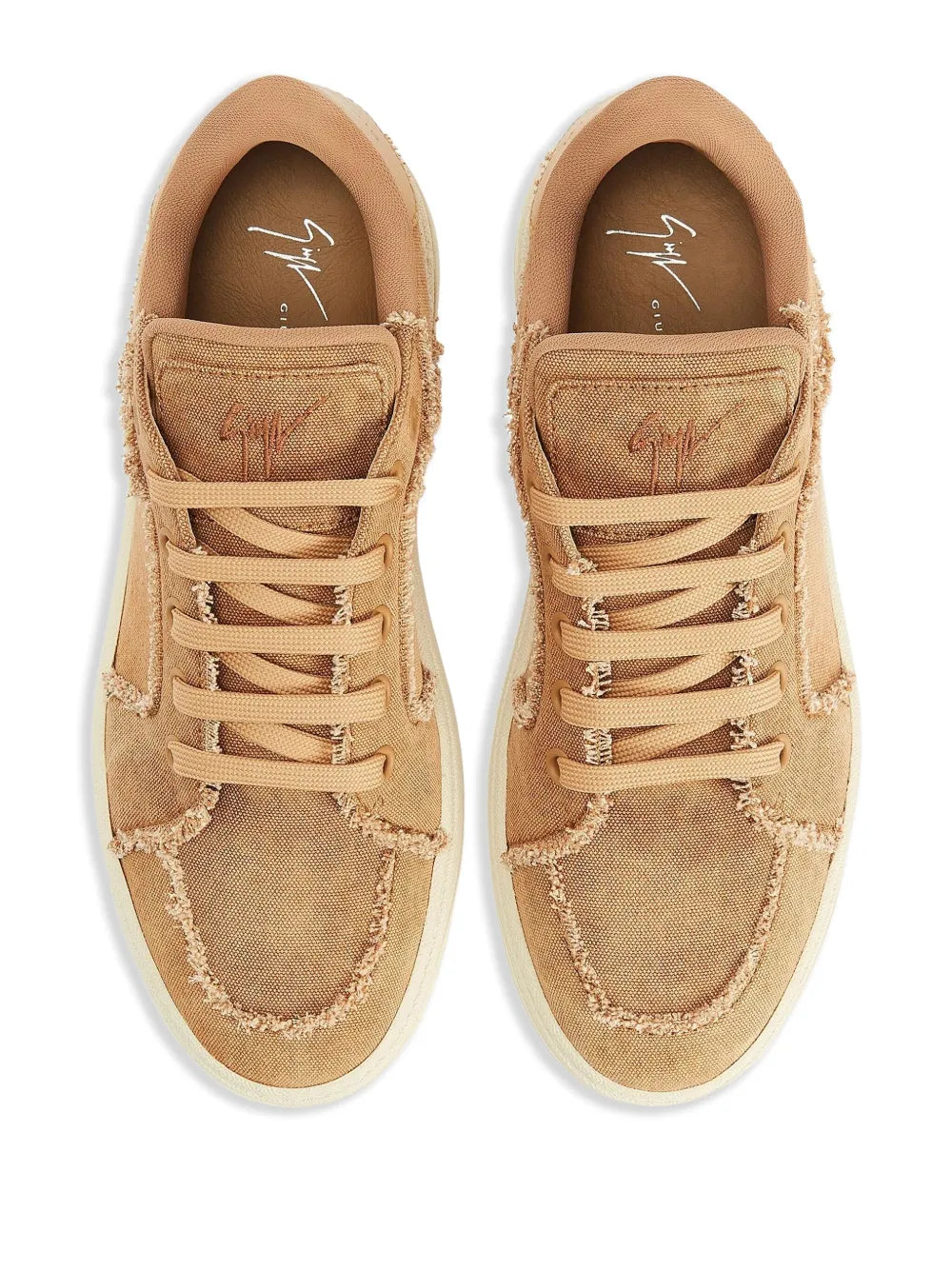 Giuseppe Zanotti Gz94 Frayed-Detail Lace-Up Low-Top Sneakers