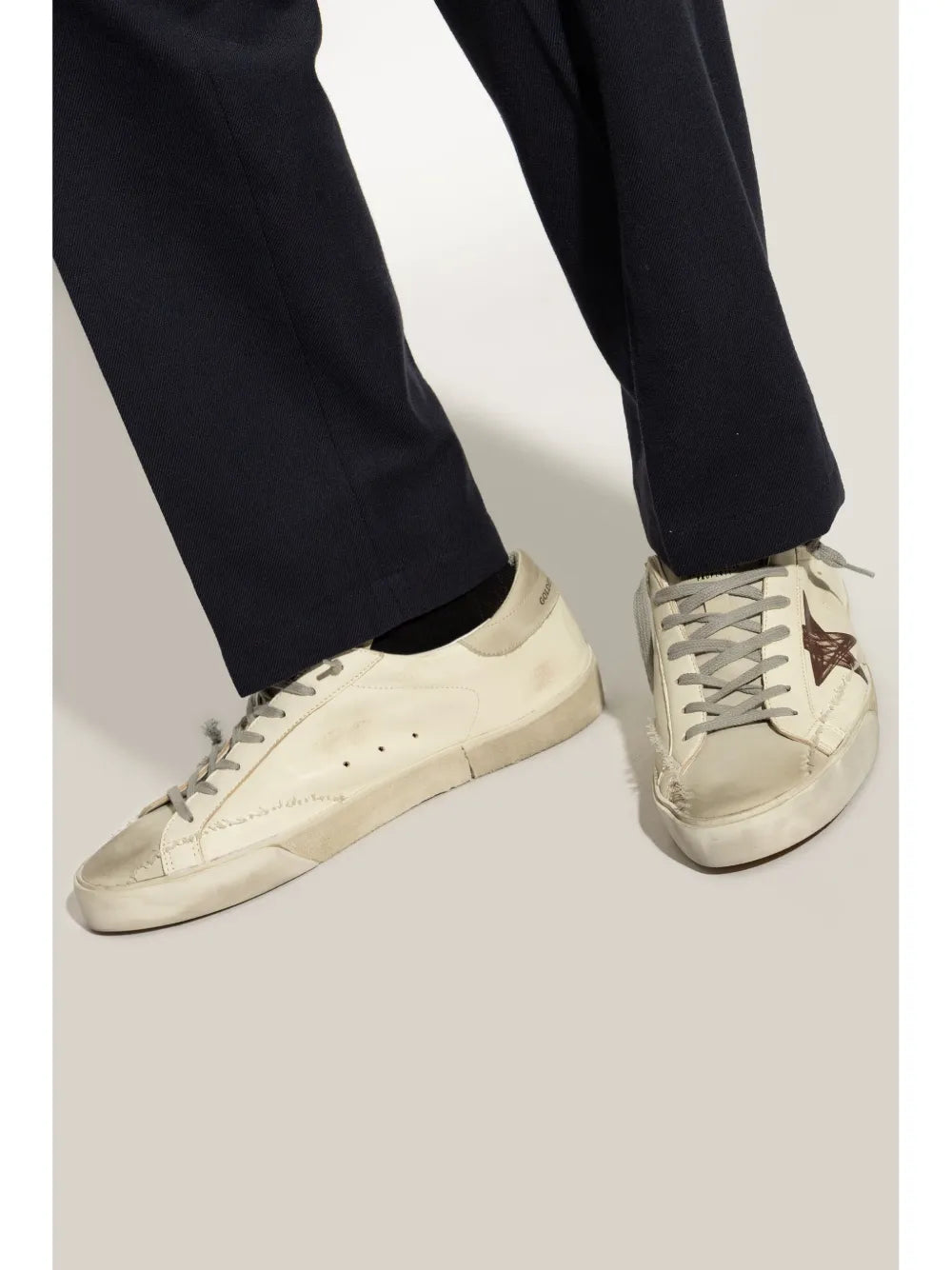 Golden Goose Super-Star With List Printed Star Embroi Trainers