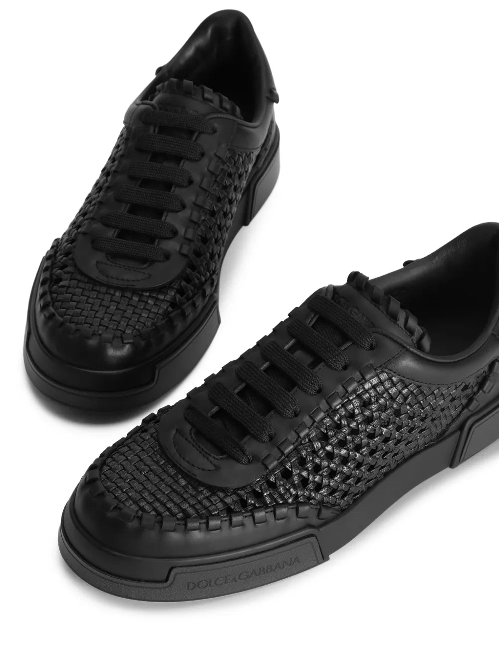 Dolce & Gabbana Mesh-Panelling Leather Sneakers