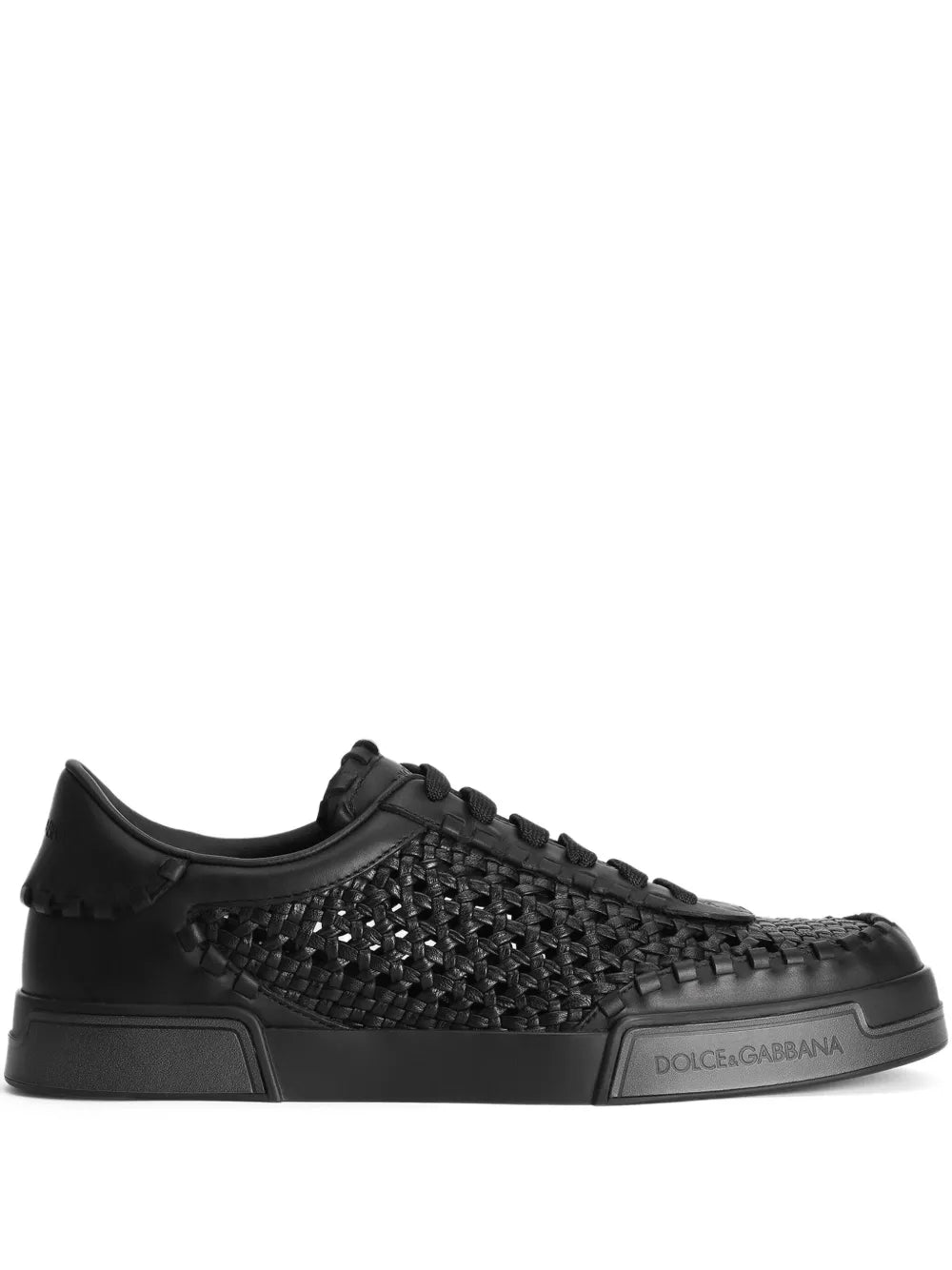 Dolce & Gabbana Mesh-Panelling Leather Sneakers