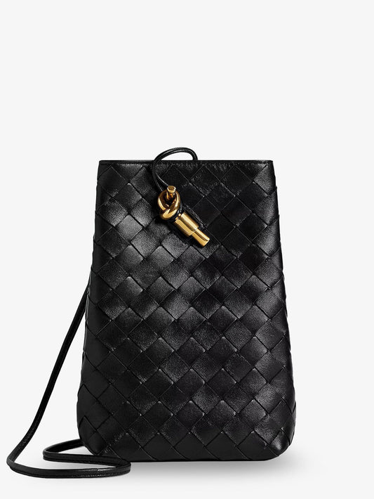 Bottega Veneta Women Andiamo Leather Smartphone Pochette With Intrecciato Motif