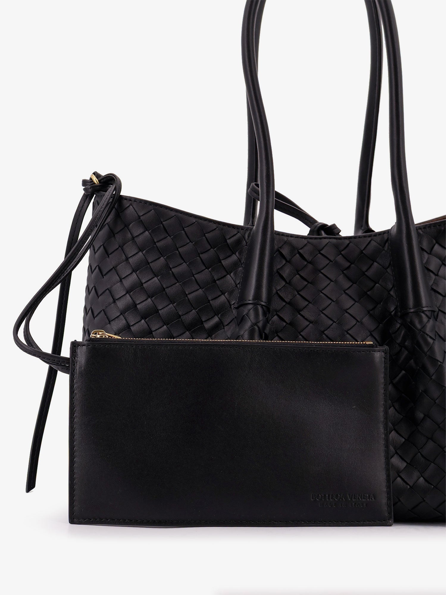 Bottega Veneta Women Pinacoteca Leather Handbag With Intrecciato Motif