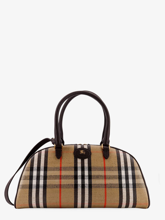 Burberry Women Coated Canvas Crossbody Bag With Check Pattern