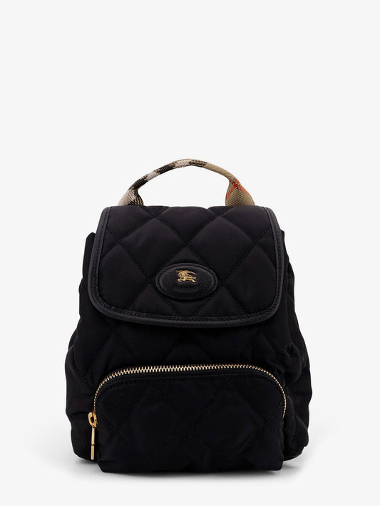 Burberry Women Nylon Backpack With Leather Logo Patch