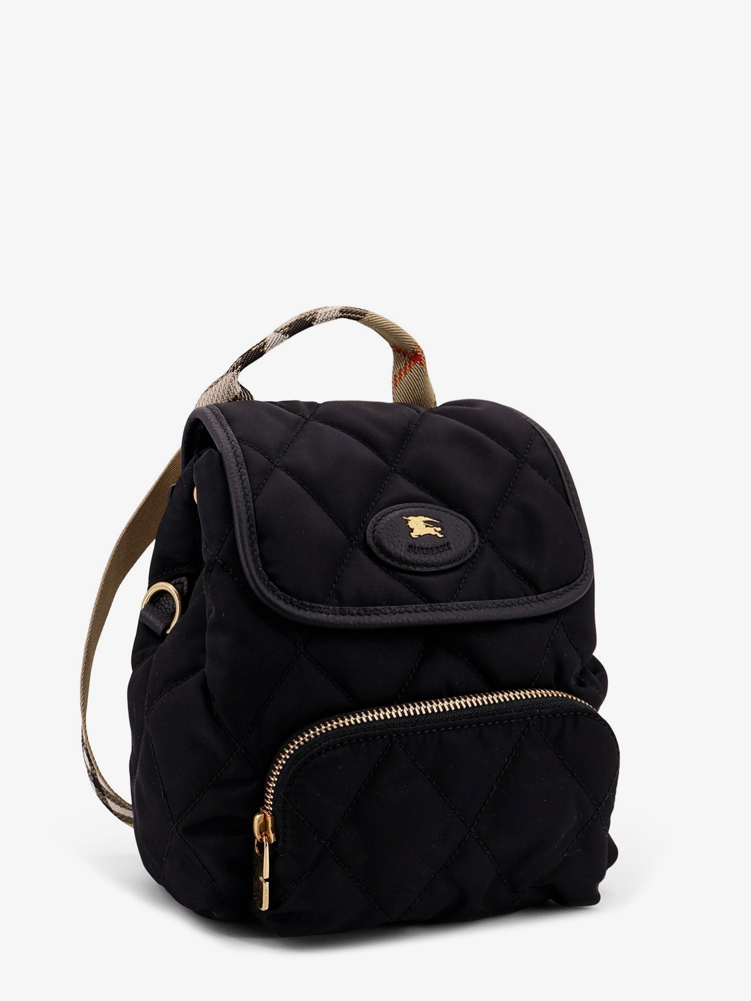 Burberry Women Nylon Backpack With Leather Logo Patch