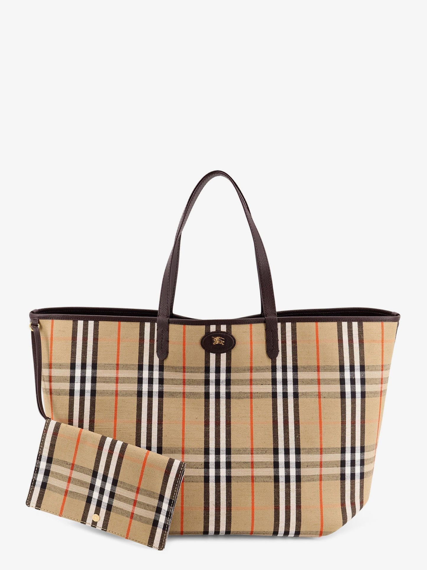 Burberry Men Reversible Shopping Bag With Check Pattern