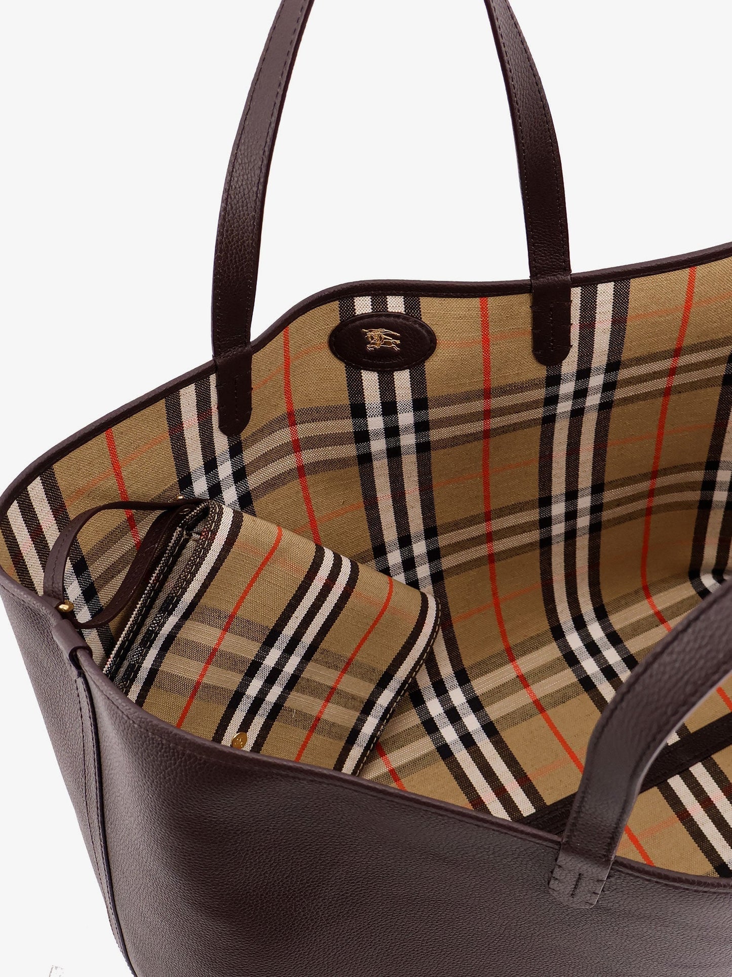Burberry Men Reversible Shopping Bag With Check Pattern
