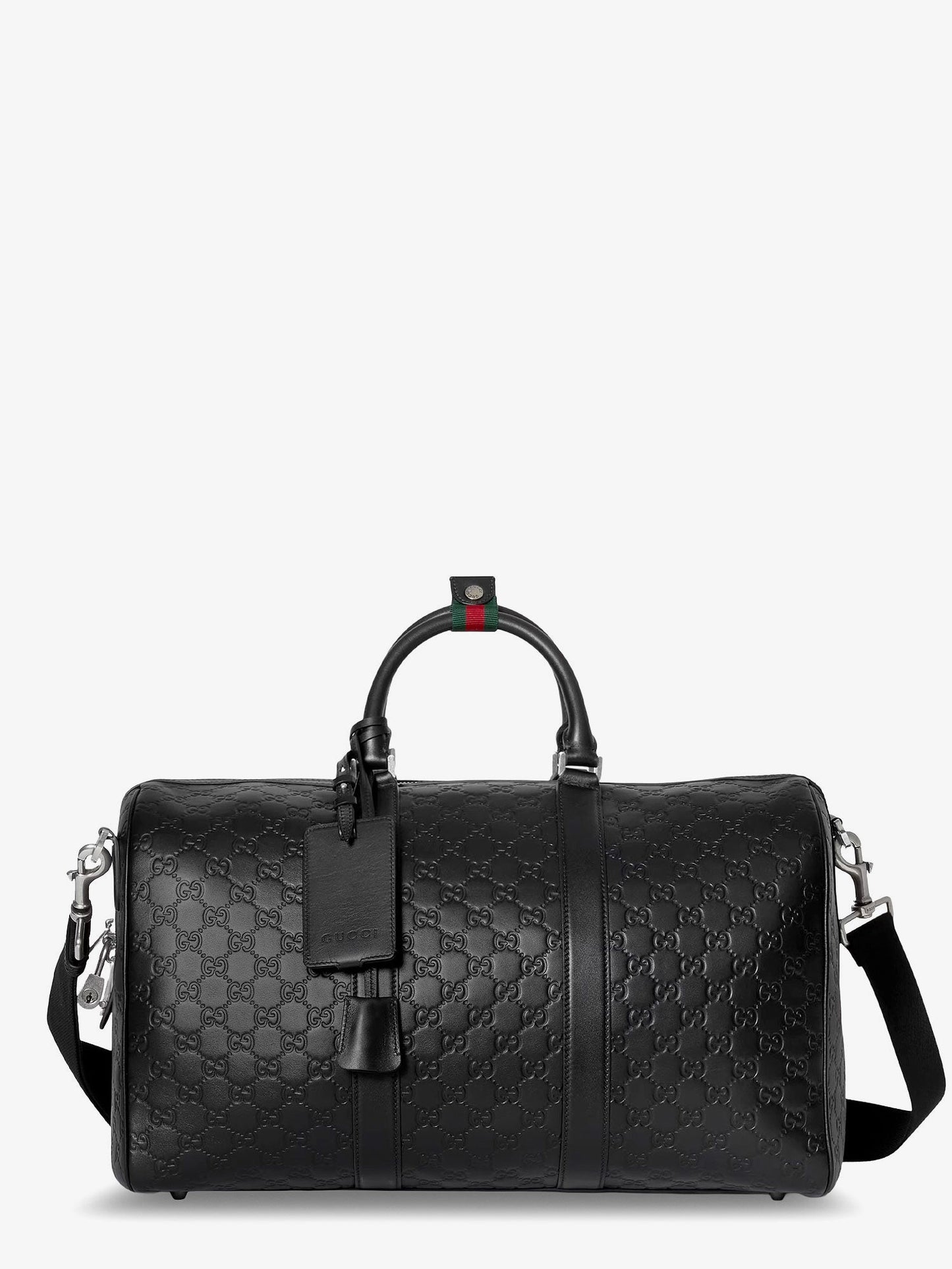 Gucci Men Coated Canvas Gg Emblem Travel Bag With Gg Motif