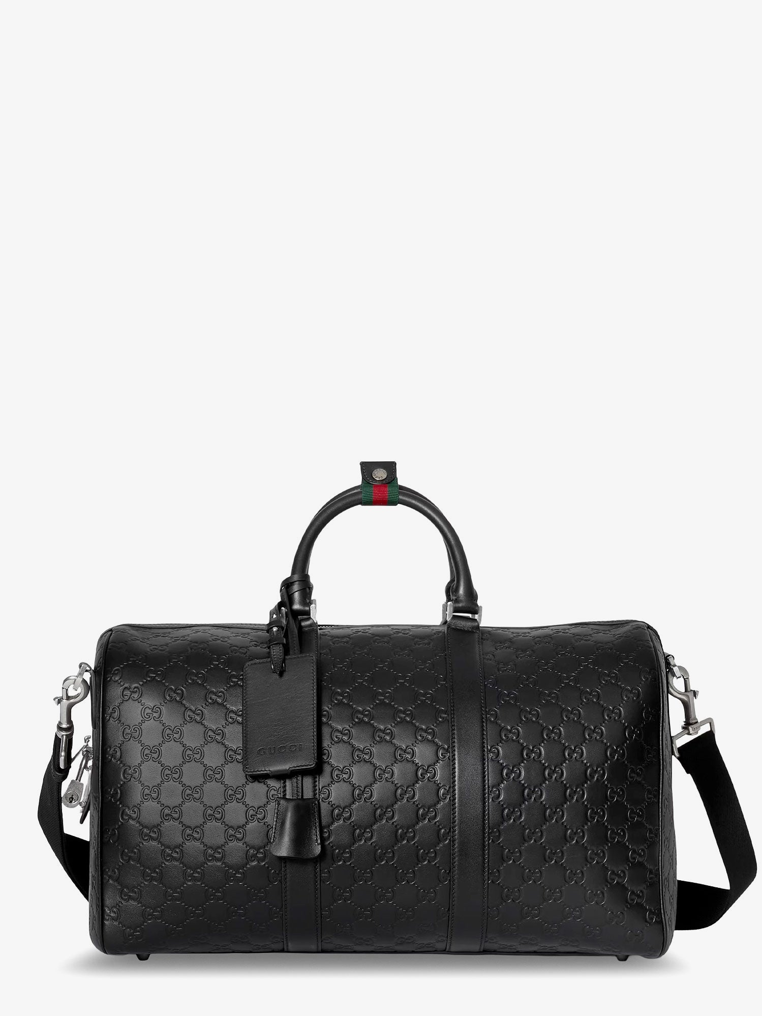 Gucci Men Coated Canvas Gg Emblem Travel Bag With Gg Motif