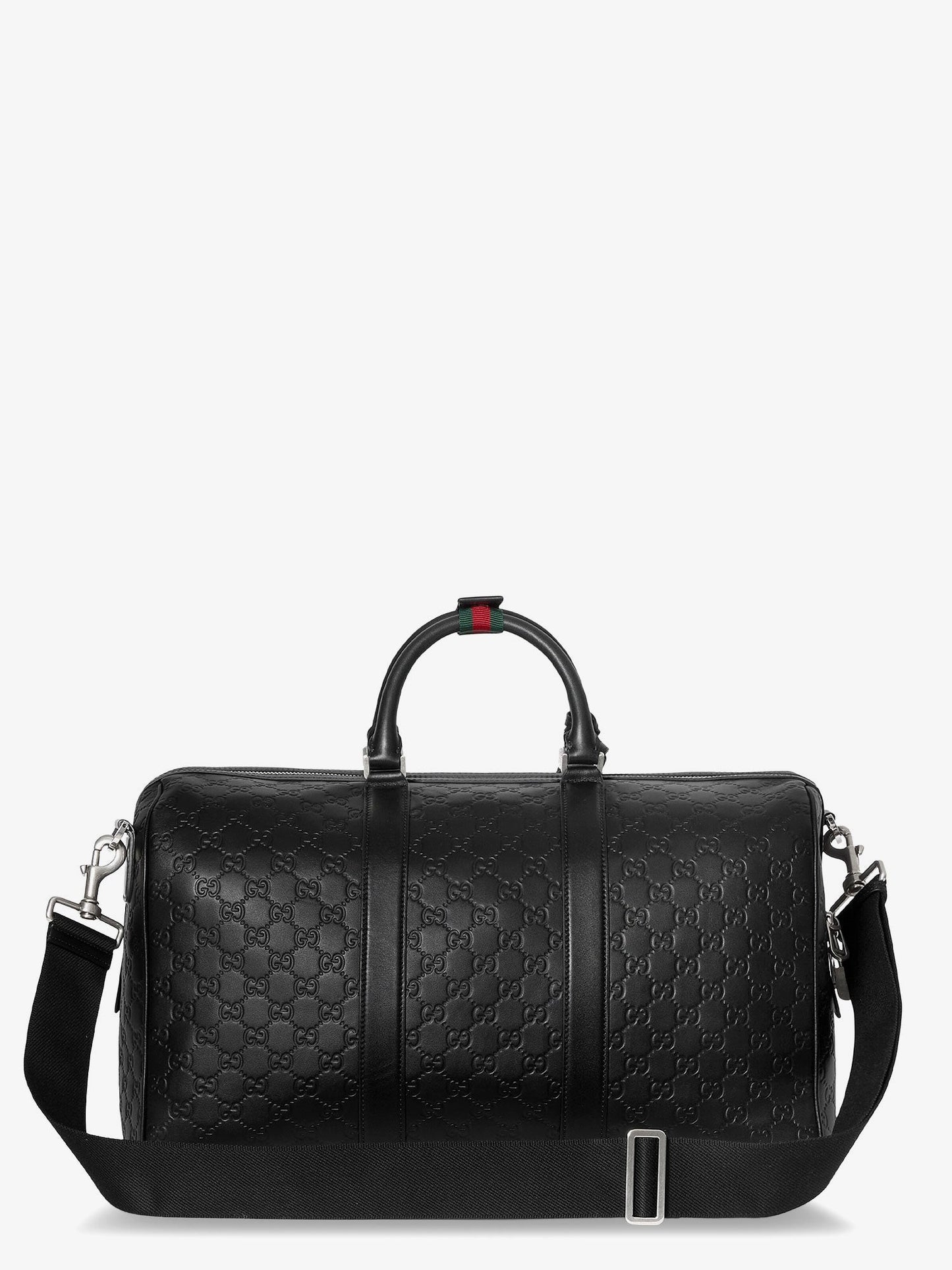 Gucci Men Coated Canvas Gg Emblem Travel Bag With Gg Motif
