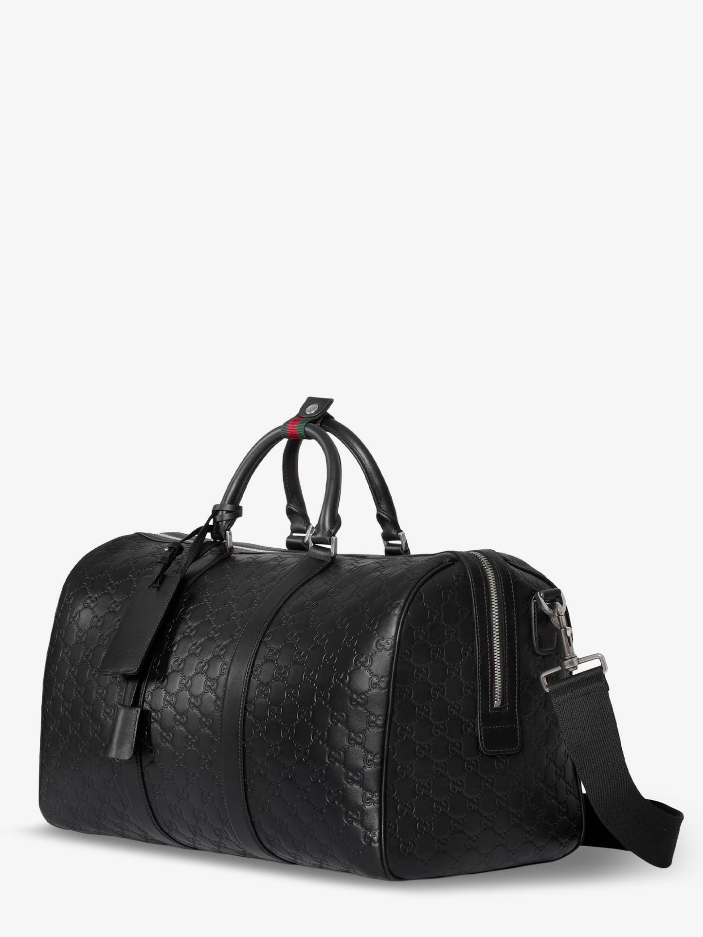 Gucci Men Coated Canvas Gg Emblem Travel Bag With Gg Motif