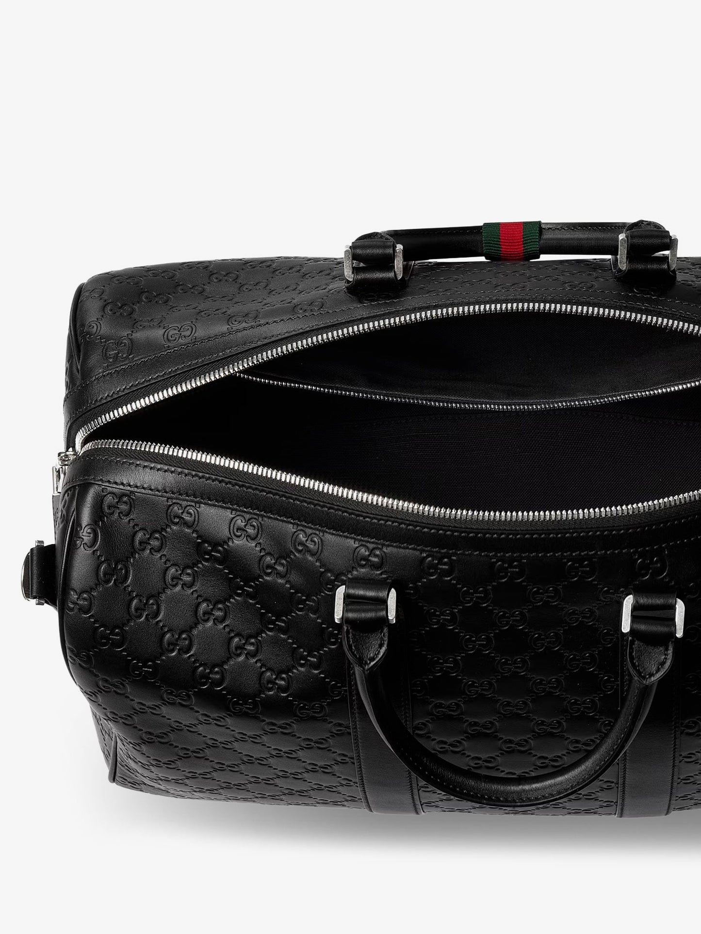 Gucci Men Coated Canvas Gg Emblem Travel Bag With Gg Motif