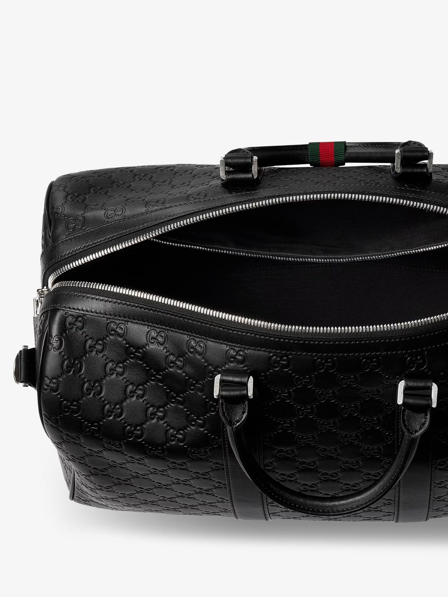 Gucci Men Coated Canvas Gg Emblem Travel Bag With Gg Motif
