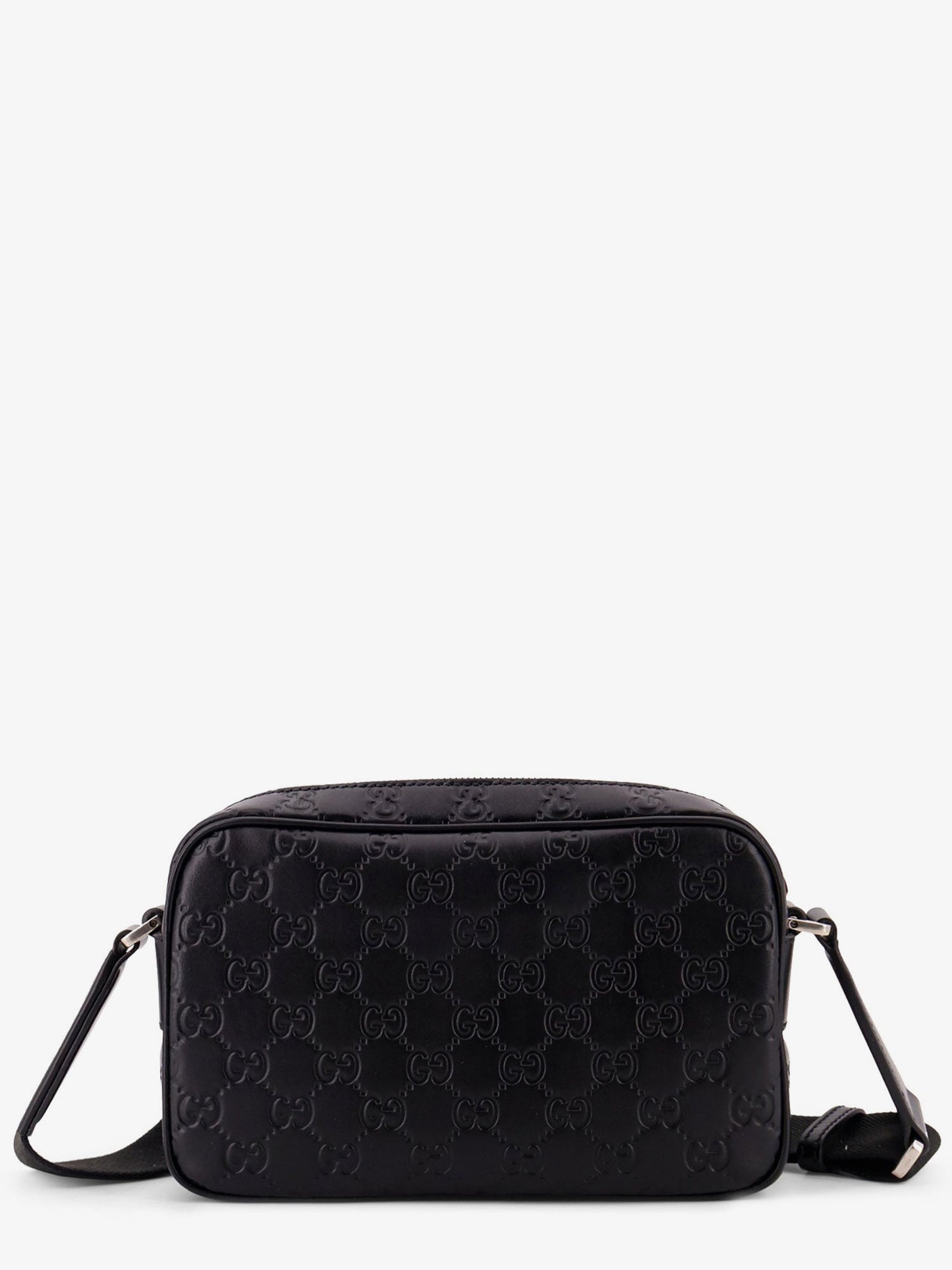 Gucci Men Gg Emblem Leather Crossbody Bag