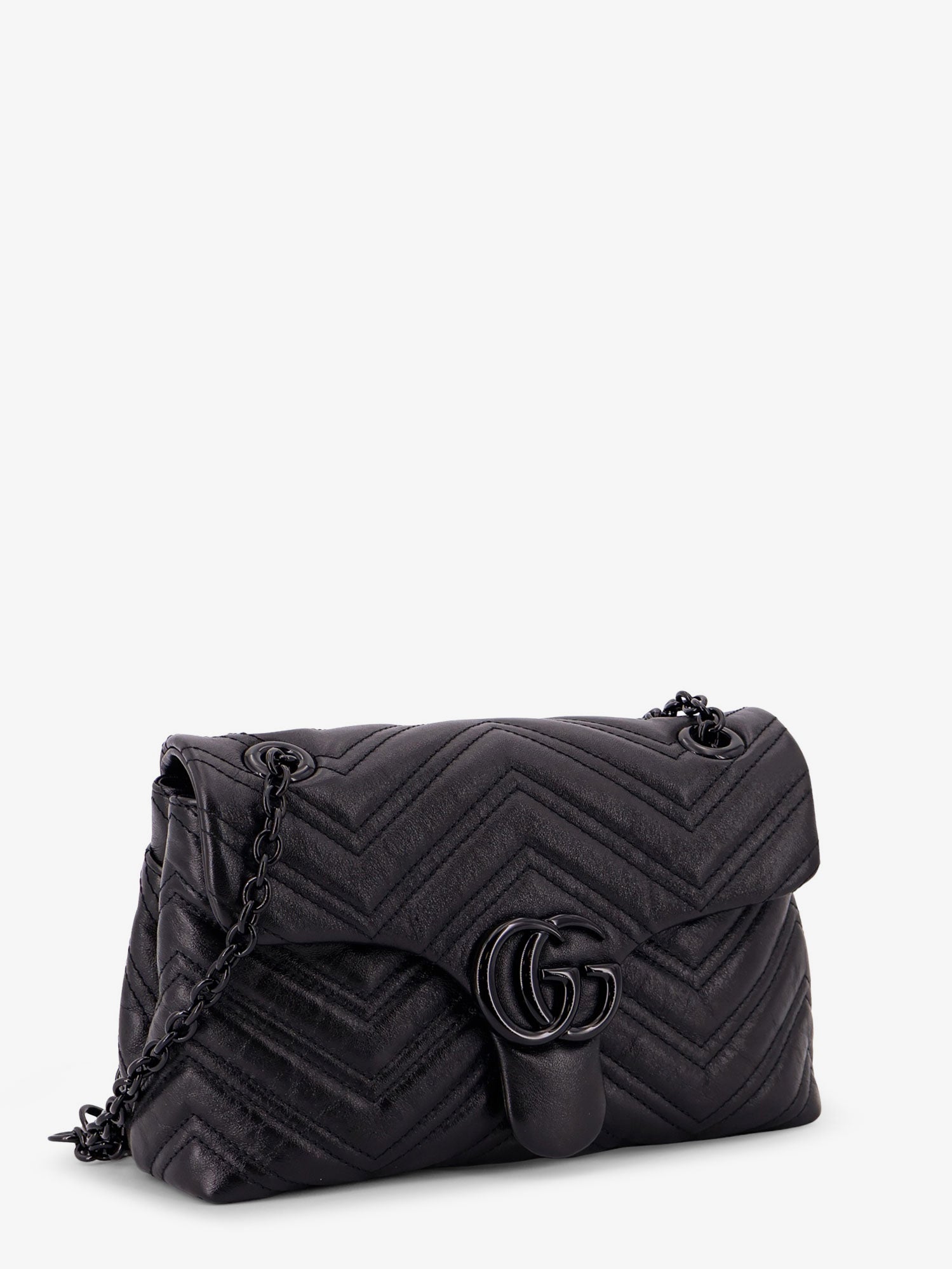 Gucci Women Matelasse Leather Gg Marmont Crossbody Bag