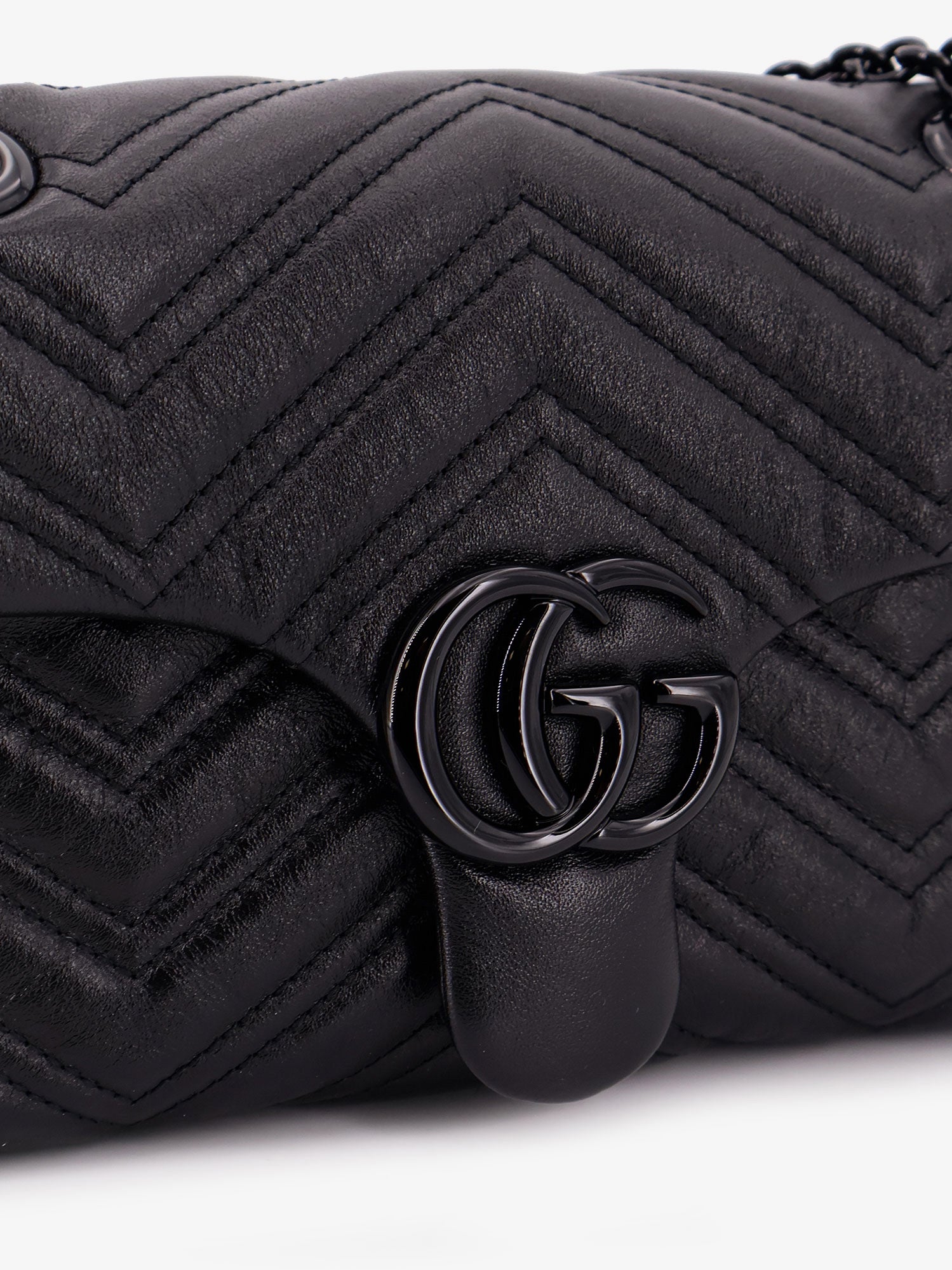 Gucci Women Matelasse Leather Gg Marmont Crossbody Bag