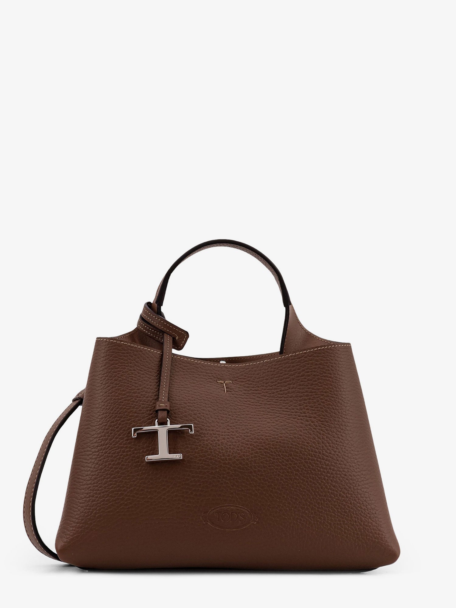Tod's Women Leather Crossbody Bag With Metal T-Timeless Logo