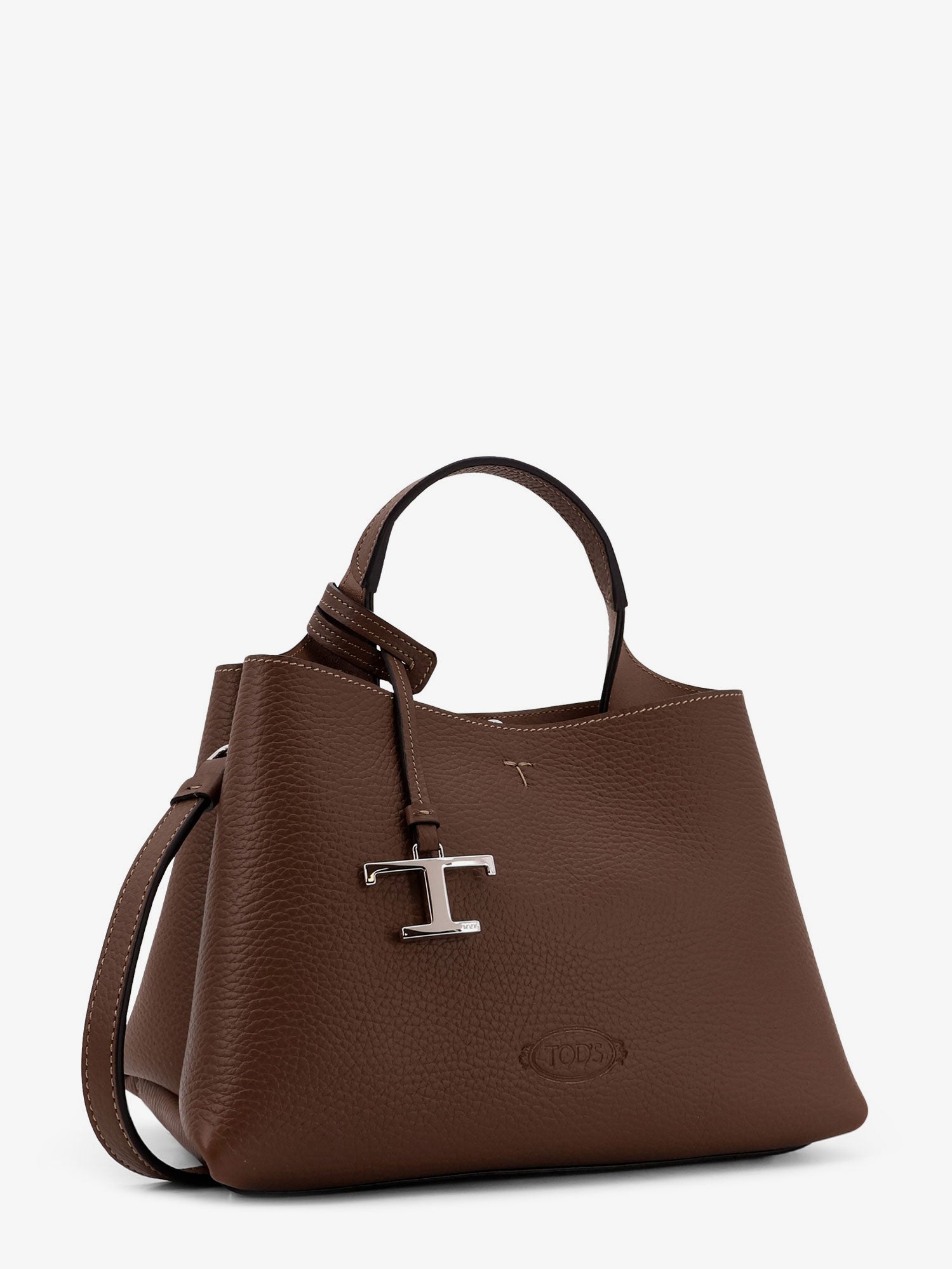 Tod's Women Leather Crossbody Bag With Metal T-Timeless Logo