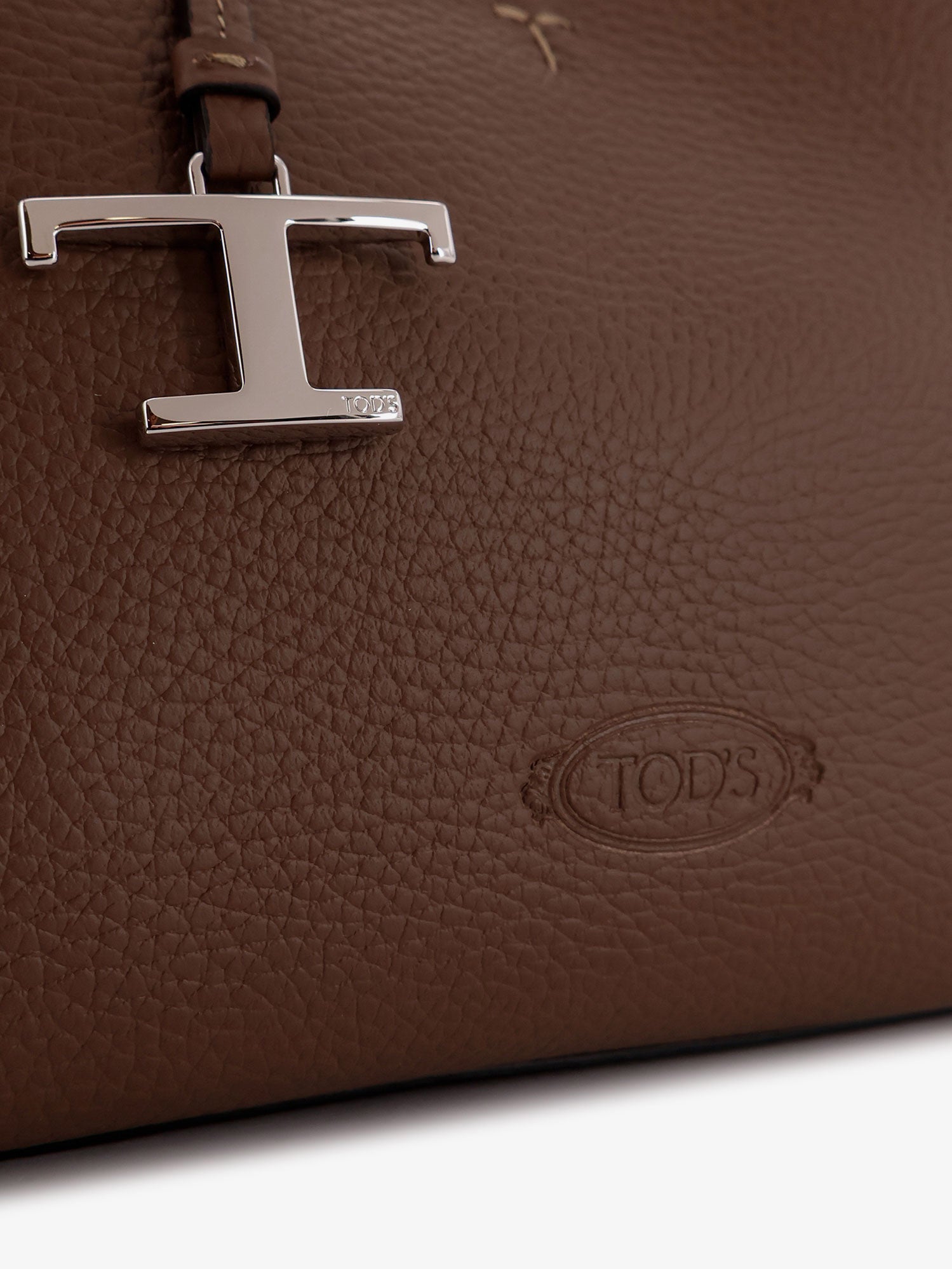 Tod's Women Leather Crossbody Bag With Metal T-Timeless Logo