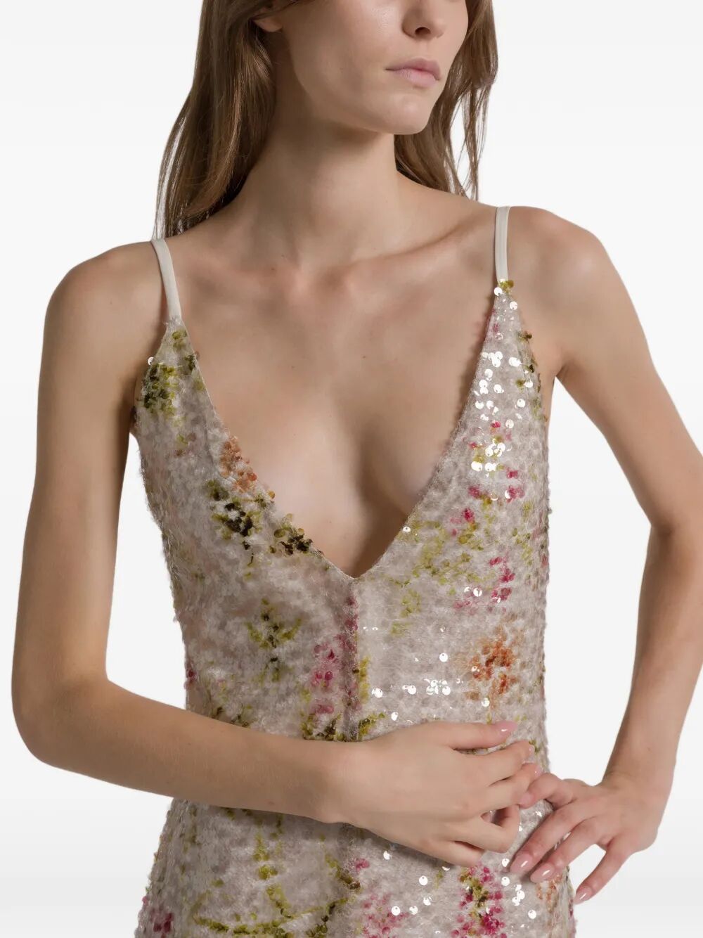 Alberta Ferretti Women Printed Sequins Long Dress