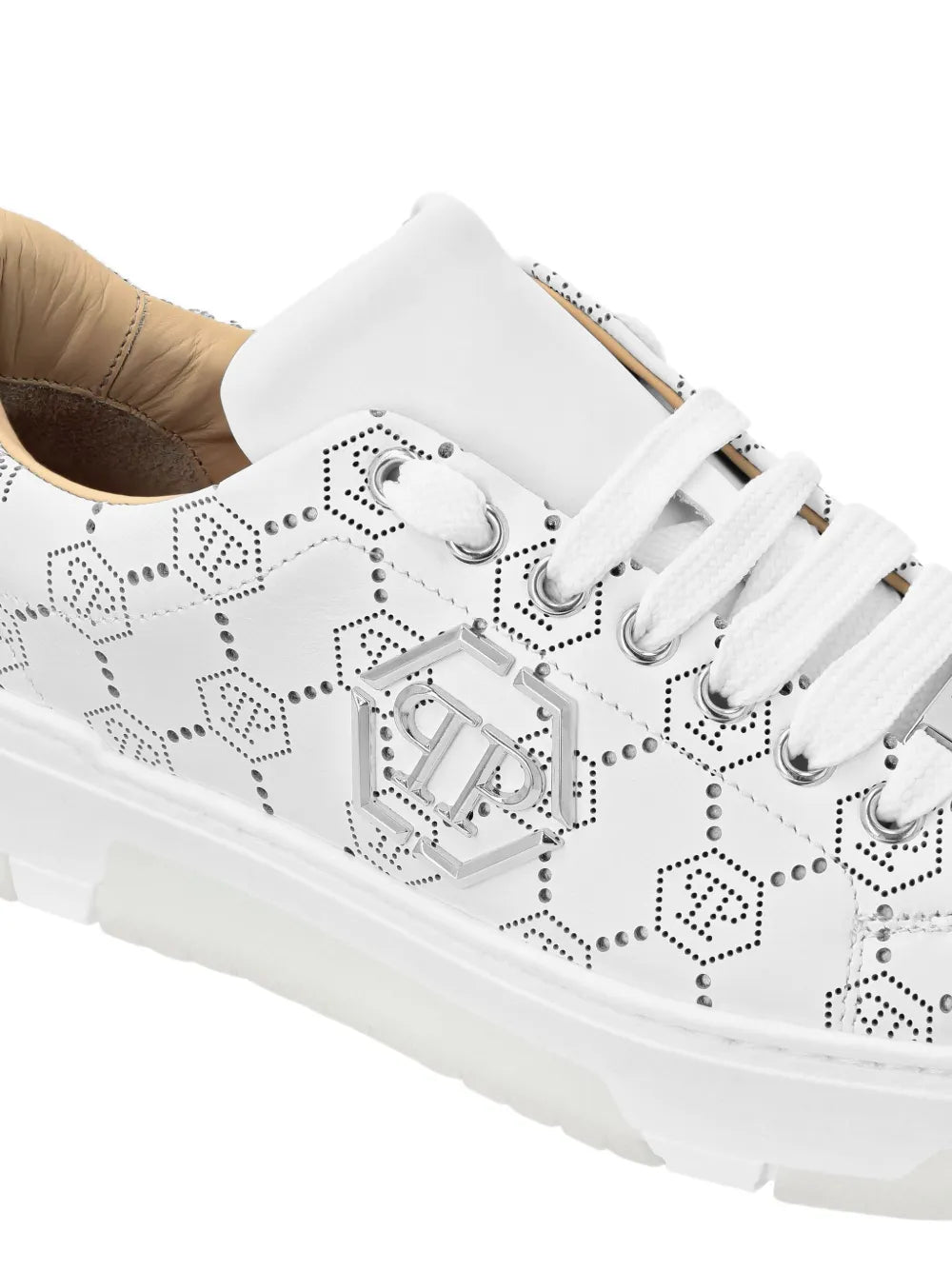 Philipp Plein Monogram-Pattern Leather Sneakers