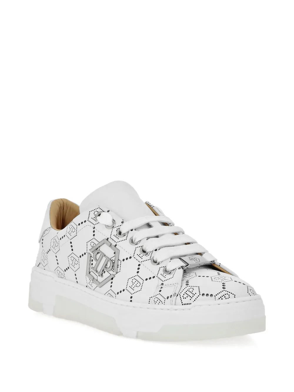 Philipp Plein Monogram-Pattern Leather Sneakers